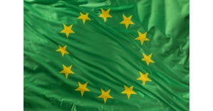 EU flag with green background
