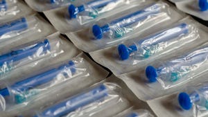 medical plastic syringes in packaging