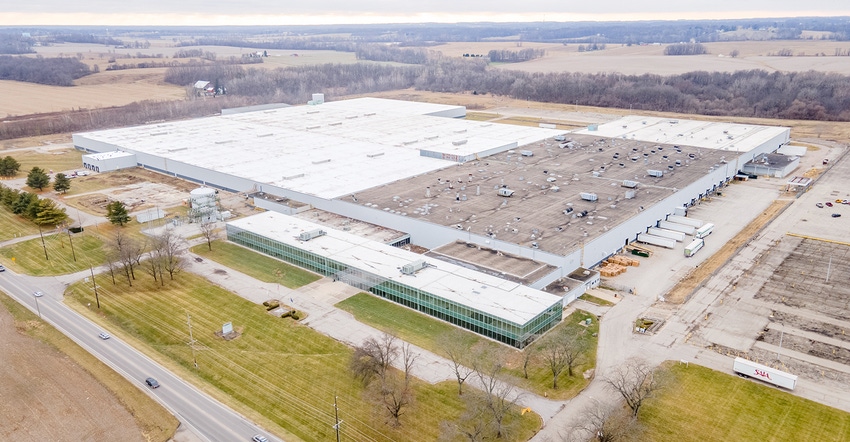 aerial view of Connersville, IN, recycling plant