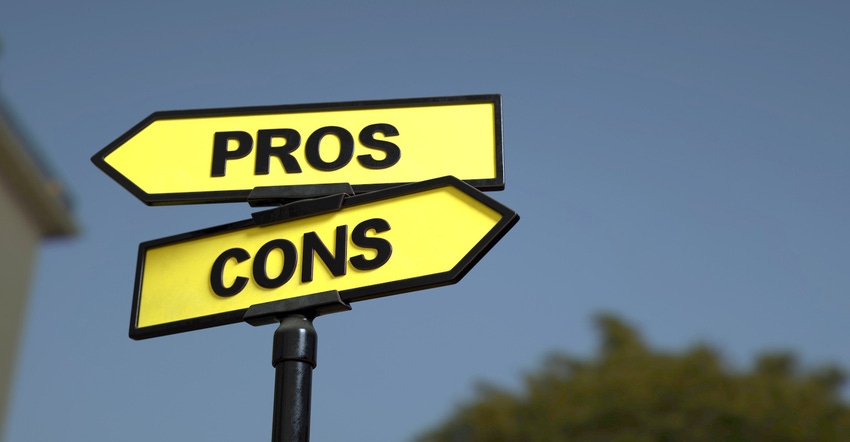 pros and cons on road sign