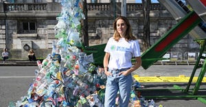 plastic waste art installation
