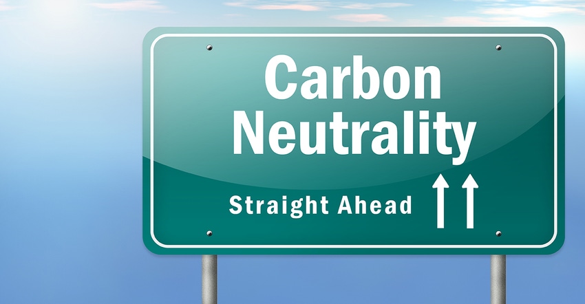 Carbon neutrality sign post