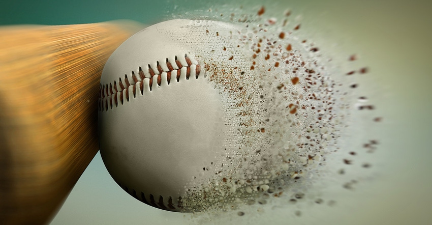 bat hitting baseball