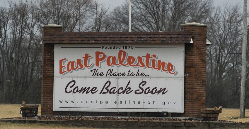 East Palestine welcome sign