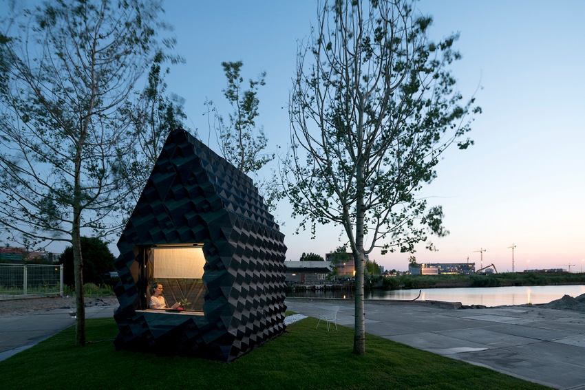3D printed bioplastic Urban Cabin opens in Amsterdam