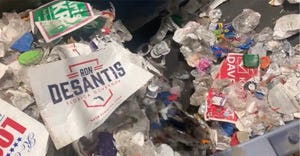 plastic political signs being recycled