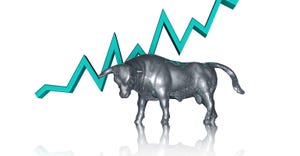 bull with rising stocks