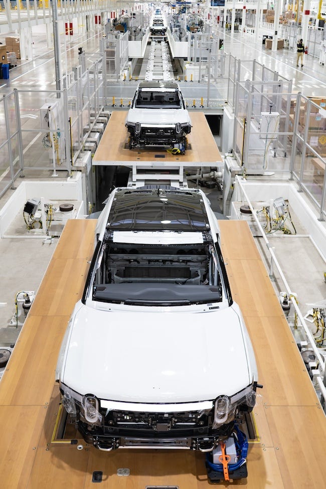 Rivian assembly line