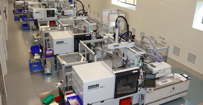 injection molding machines at Plastikos Medical