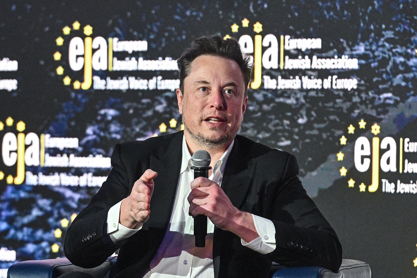 Tesla's Musk at an antisemitic symposium in Krakow, January, 2024