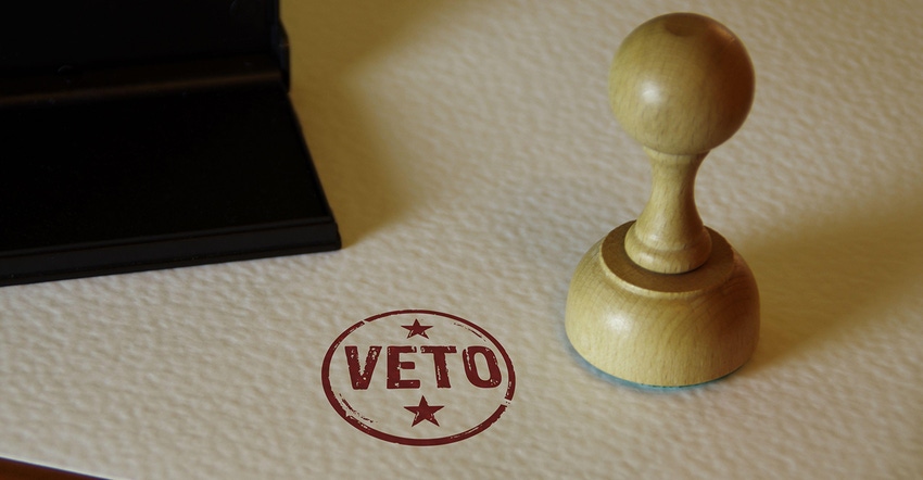 veto stamp on paper