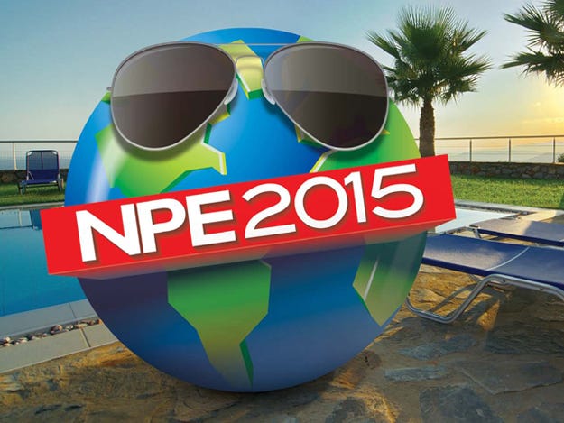 NPE2015 logo with sunglasses
