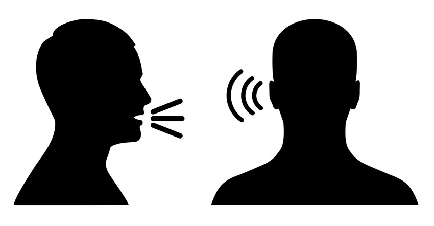 silhouette of person talking and another listening