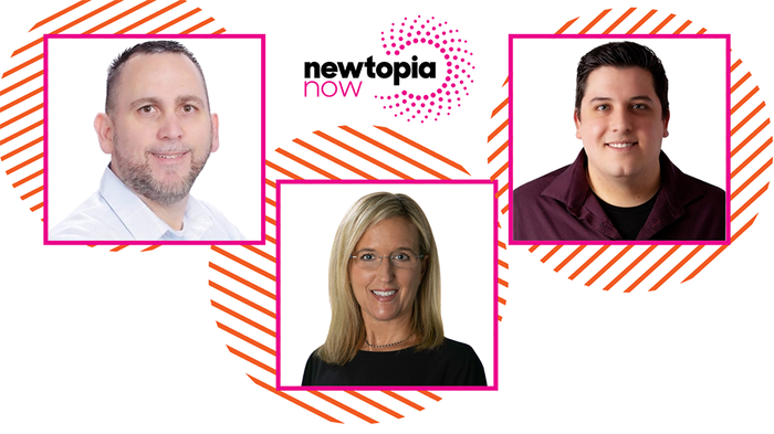 Sprouts foragers, from left, Scott Romano, Kim Coffin and Brody Burk participated in a buyerside chat at Newtopia Now. Sprouts foragers, from left, Scott Romano, Kim Coffin and Brody Burk participated in a buyerside chat at Newtopia Now.