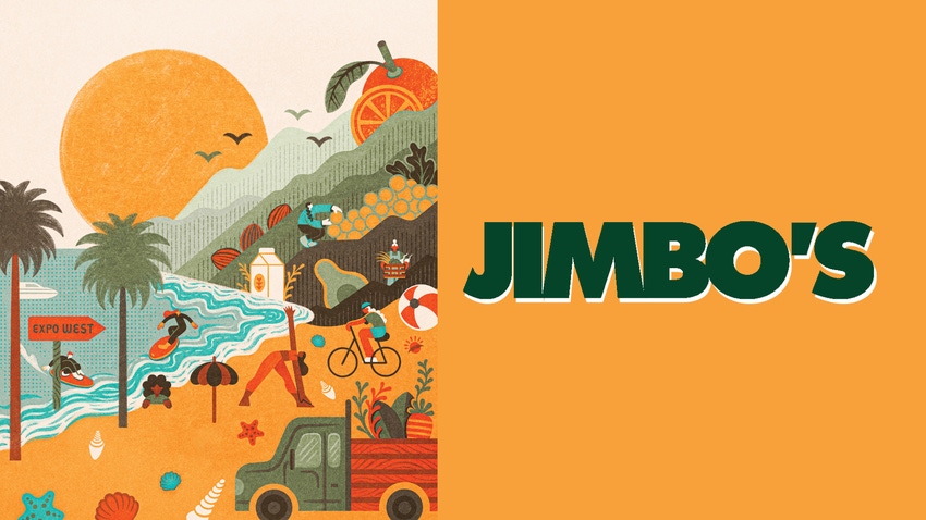 Jimbo's Naturally logo with "Expo Dreaming" illustration by Chanelle Nibbelink