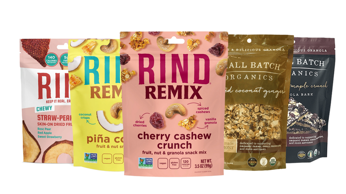 RIND Cherry Cashew Crunch, which features upcycled cherries, spiced cashews and vanilla granola clusters, is the first product from the combined brand.
