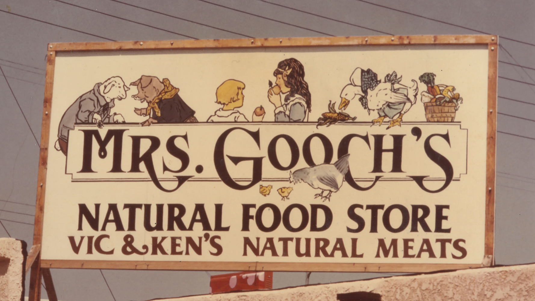A photo of the original Mrs. Gooch&#x27;s Natural Food Store sign