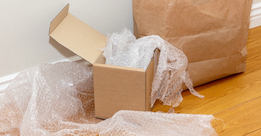Box with bubble wrap