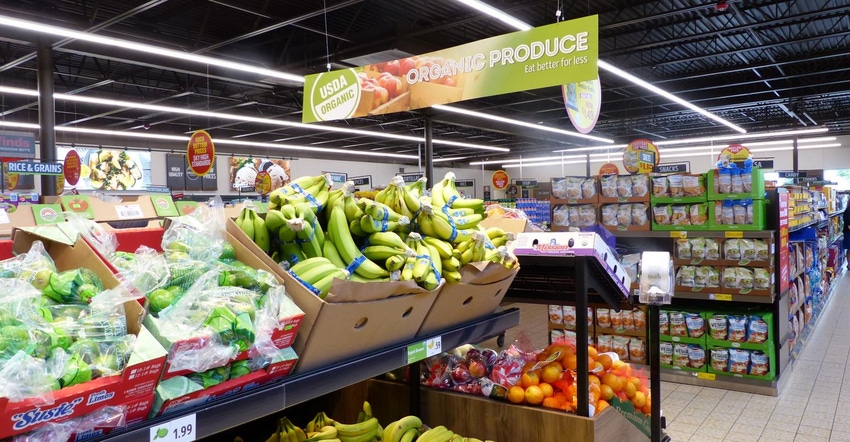 organic produce display aldi