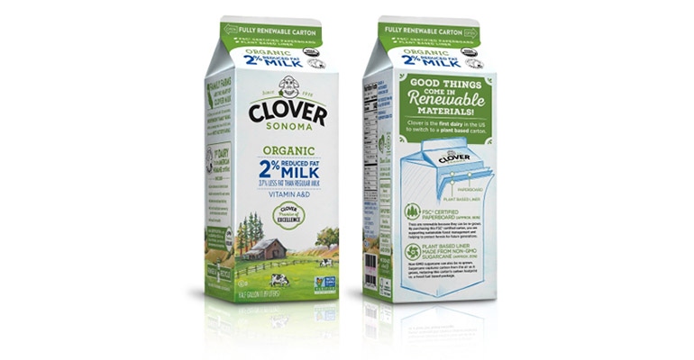 Clover Sonoma dairy introduces first  fully renewable milk carton