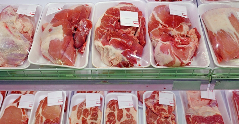 meat packaged supermarket