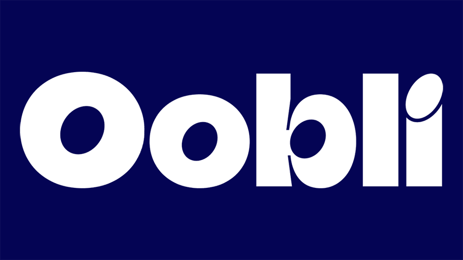 The word Oobli in white on a field of navy blue. The word Oobli in white on a field of navy blue.