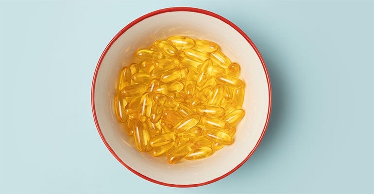 a cereal bowl contains vitamin d capsules