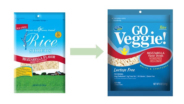 GO Veggie! rice rebrand