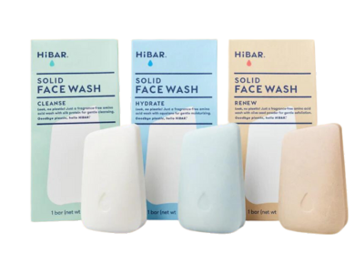 HiBAR solid face wash line