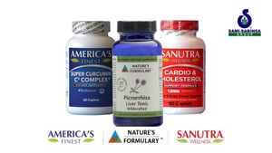 One bottle of each of Sabinsa's consumer wellness brands: America's Finest, Nature's Formulary and Sanutra Wellness. One bottle of each of Sabinsa's consumer wellness brands: America's Finest, Nature's Formulary and Sanutra Wellness.