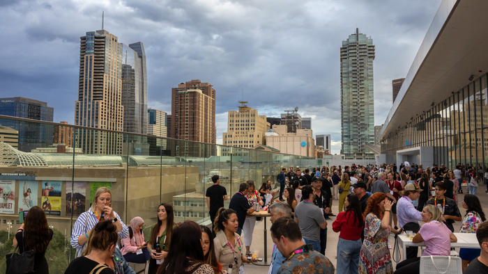The reception on the terrace at the Colorado Convention Center The reception on the terrace at the Colorado Convention Center