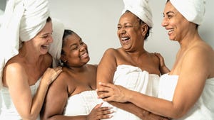 Diverse women spa day skin care
