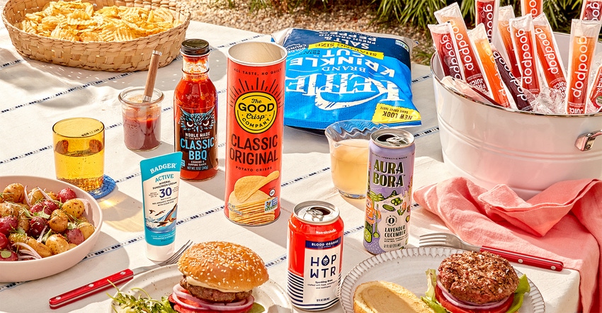 Thrive Market products on picnic table for summer barbecue