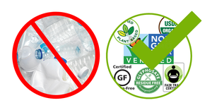 plastic packaging is banned; reputable certifications are encouraged