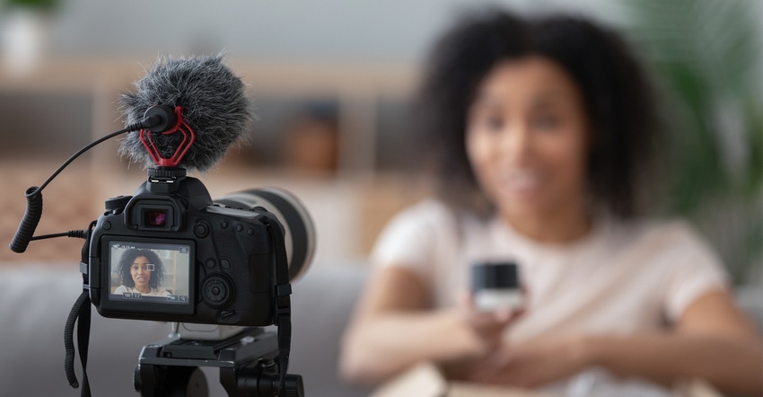 Woman shooting video