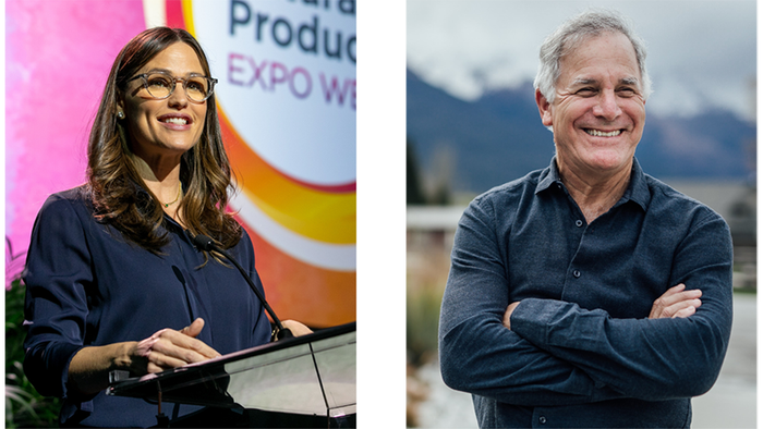 Jennifer Garner, left, and Gary Hirshberg, right, will emcee the first-ever An Organic Night Out: Honoring the Year’s Best in Organic at Expo West 2024.
