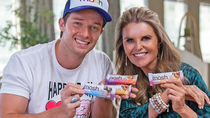 Patrick Schwarzenegger and Maria Shriver with Mosh Bars Patrick Schwarzenegger and Maria Shriver with Mosh Bars