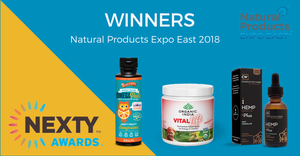 The worthy winners of the Natural Products Expo East 2018 NEXTY Awards