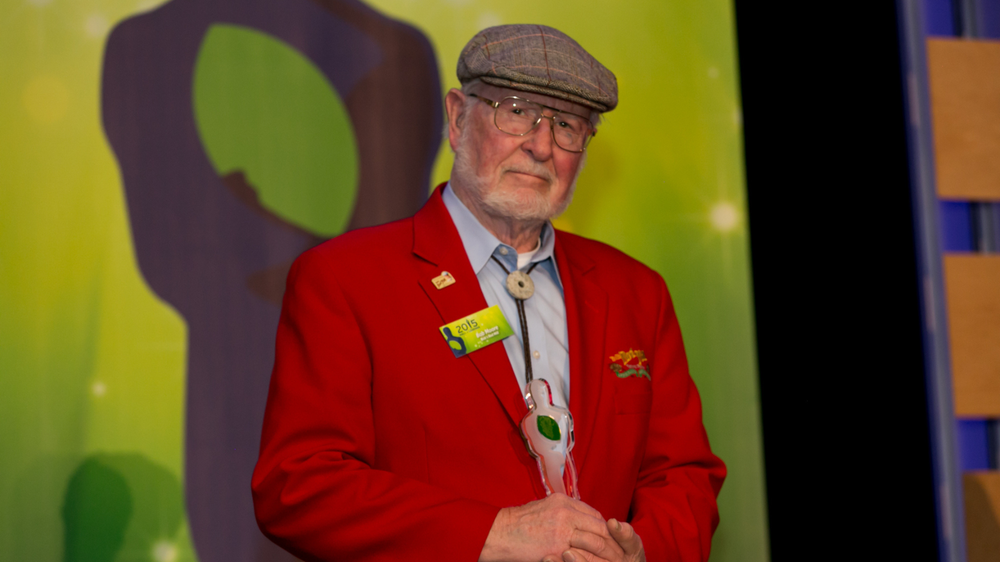 Bob Moore at Natural Products Expo West in 2015, when he was inducted into New Hope Network's Hall of Legends.