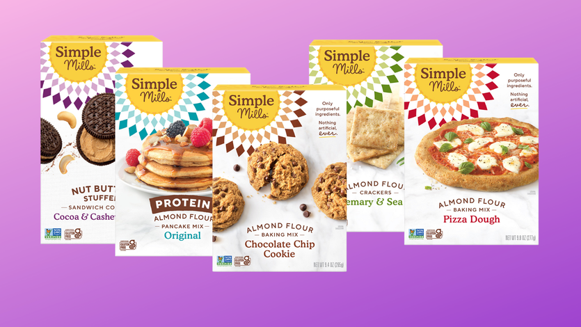 Simple Mills products include mixes to make cookies, pancakes, cookies and pizza, as well as crackers.  Simple Mills products include mixes to make cookies, pancakes, cookies and pizza, as well as crackers.