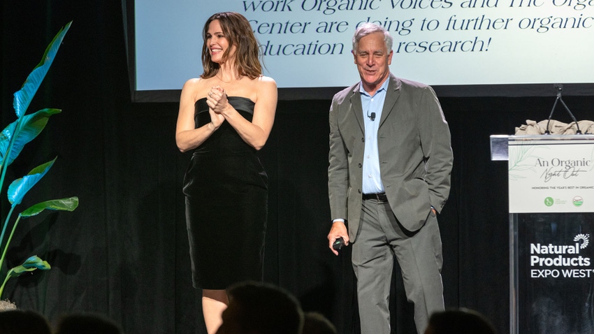 Jennifer Garner, co-founder of Once Upon a Farm, and Gary Hirshberg, co-founder of Stonyfield Farm, emceed the awards ceremony on March 13, 2024.