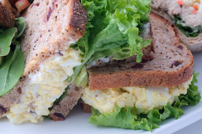 Egg Salad Sandwich Debra’s Natural Gourmet/Photo by David Stark