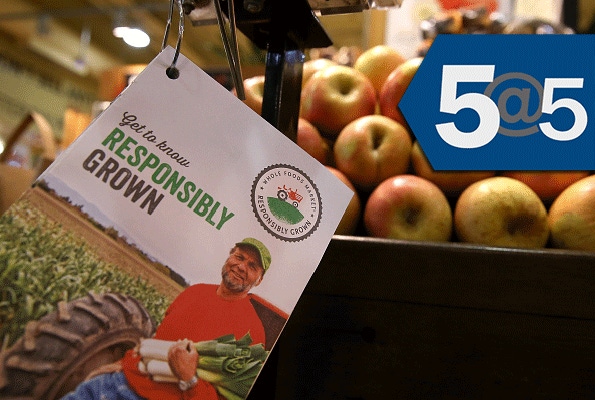 5@5: Organic farmers take issue with Whole Foods' produce ratings | California restricts water use by farmers