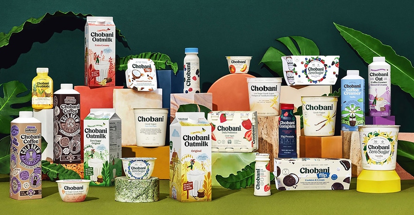 a variety of Chobani products