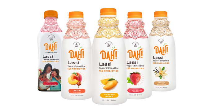 DAH!’s lassi, a drinkable blend of yogurt, water, spices and fruit popular in India, 