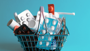shopping basket filled with dietary supplements