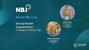 NBJ Live promotional image featuring Erika Craft and Robyn Lawrence discussing the evolution of sexual health supplements. NBJ Live promotional image featuring Erika Craft and Robyn Lawrence discussing the evolution of sexual health supplements.