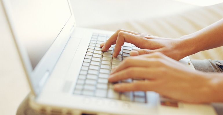 Typing on Laptop Computer Typing on Laptop Computer