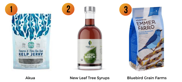 Akua, New Leaf Tree Syrups, Bluebird Grain Farms
