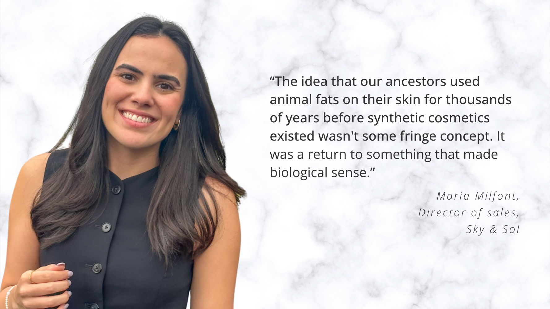 Sky & Sol uses grass-fed tallow to disrupt natural skincare